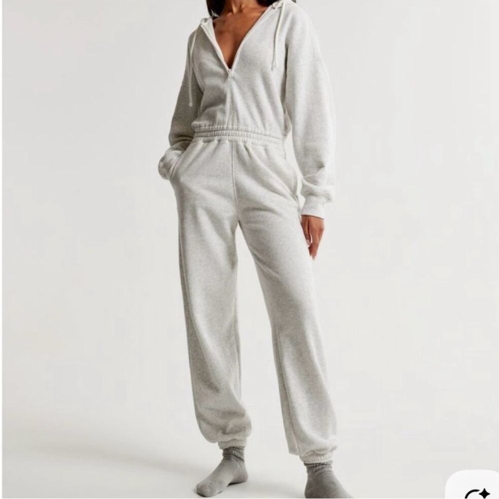 Abercrombie & Fitch Light Gray Jumpsuit